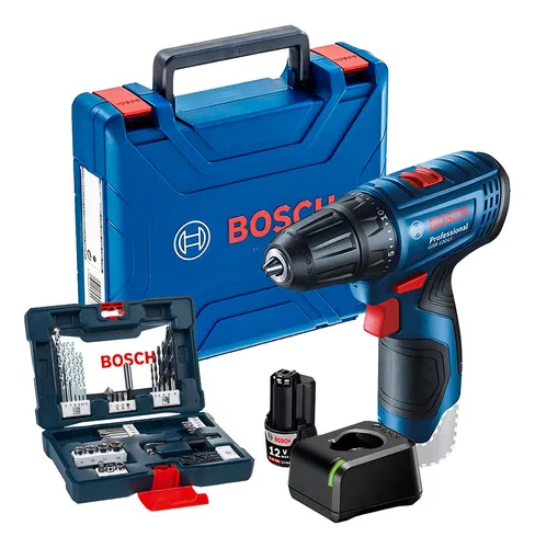 Parafusadeira Gsr 120-li Estojo De Brocas V-line 41 Peças Bosch Azul 12v
