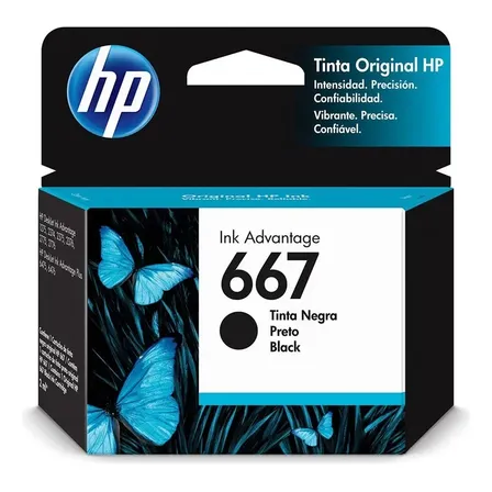 Cartucho De Tinta Hp 667 Cor Preto Do 2 Ml