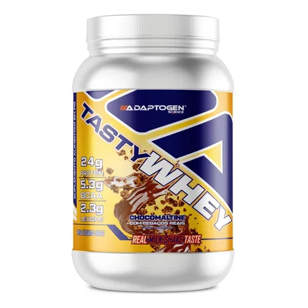 Suplemento Tasty Whey 3w Gourmet Whey Protein Adaptogen Science Pote 900g Sabor Chocomaltine Choco Maltine