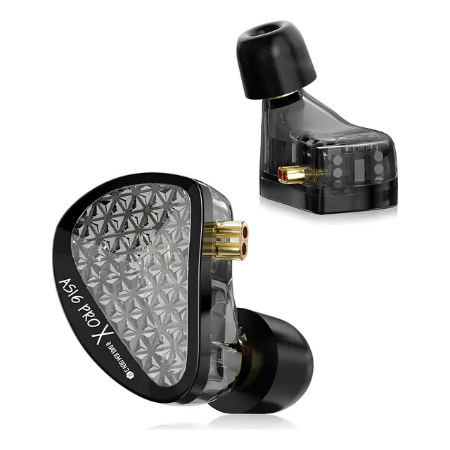 Fone De Ouvido Kz As16 Pro X 16 Drivers Sem Microfone Preto