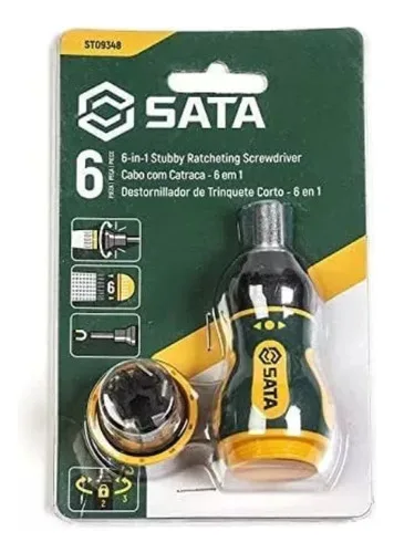 Jogo Chaves Fenda E Phillips C/ Catraca 6 Pcs St09348 Sata