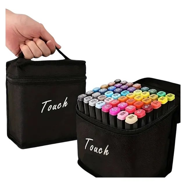 Kit Caneta Marcador Permanente Tatudeboa 60 Cores Ponta Dupla