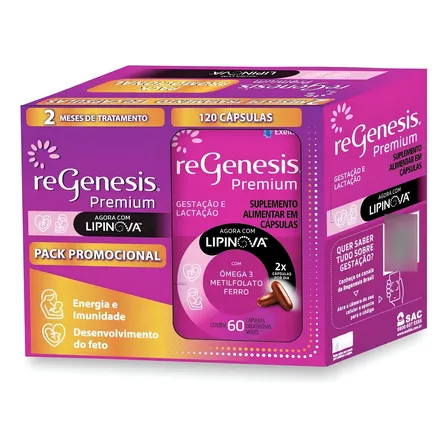 Regenesis Premium 120 Cápsulas Lipinova Sem Sabor Suplemento Nutricional