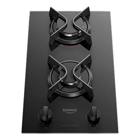 Cooktop A Gás Dako Supreme 2 Bocas Mesa Vidro Temperado Preto 127/220v