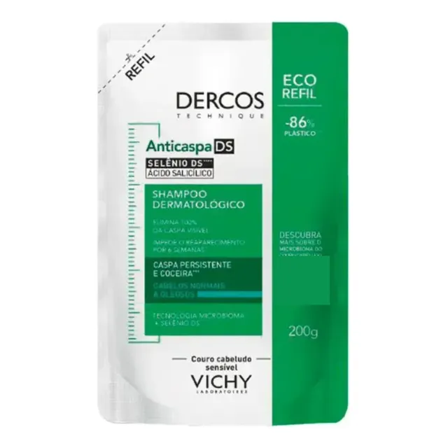 Vichy Dercos Shampoo Anticaspa Ds - Cabelos Secos Refil 200g