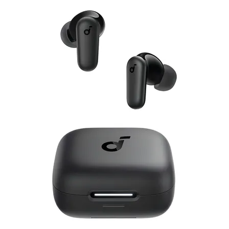 Fone Ouvido Sem Fio Soundcore P30i Gamer Bluetooth 5.4 Cancelamento De Ruído Ativo Multiponto 4 Microfones Cor Preto Longa Duracao 45h Bateria Graves Potentes App Controle Conforto Ip54 Estojo 2 Em 1