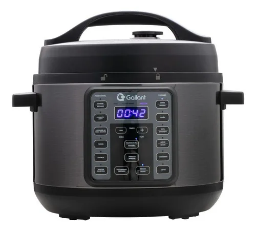 Panela de Pressão Elétrica Digital Gallant 4L GPP04 15 Funções Clique E Pronto Inox 1000W