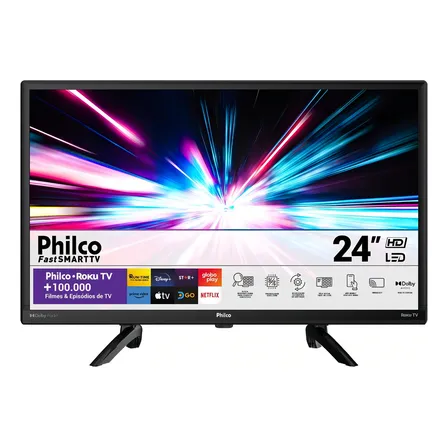 Smart Tv De 24 Philco Roku Tv Ptv24g5yr2cp Led - Preto