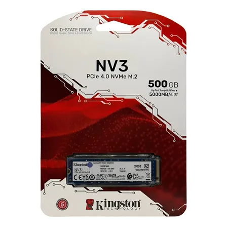 SSD Kingston NV3 500GB M2 2280 NVME PCIe 4.0 Gen 4x4 Ultra Rápido