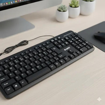 Teclado Usb Com Fio B-max Bm-t02 Abnt2 Silencioso Ergonômico Preto Português Brasil