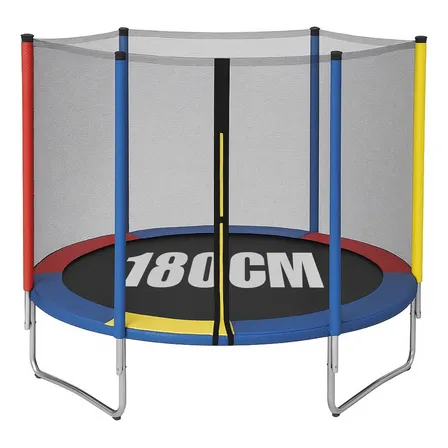 Cama Elástica Infantil Pula Pula 1,8m Trampolim Com Zíper Preto Vermelho