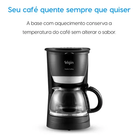 Cafeteira Elétrica 30 Xícaras Elgin Family Coffee Preta