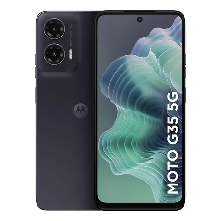 Smartphone Motorola Moto G35 5g - 128gb 12gb (4gb Ram+8gb Ram Boost) E Camera 50mp Com Ai Nfc Tela 6.7 Com Superbrilho - Grafite - Vegan Leather