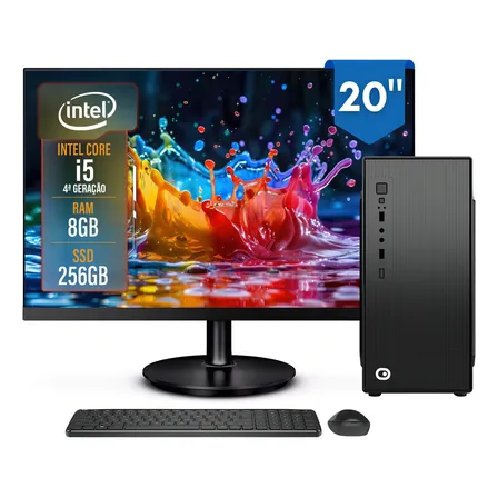 Computador Completo 2eletro Top Intel Core I5, 8GB Ram, SSD 256gb, Bivolt, Monitor 20" LED - Cd2e-0110to