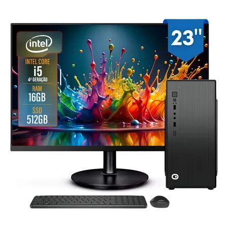 Computador Completo 2eletro Top Intel Core I5, 16gb Ram, Ssd 512gb, Bivolt, Monitor 23 Full Hd - Cd2e-0132to 512 Gb 16 Gb
