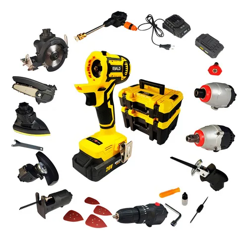 Kit Furadeira Bateria 20v Multifunção 10 Em 1 Evfm10 Evald