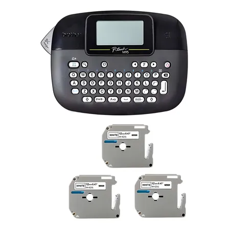 Kit Rotulador Brother Pt-m95bk Preto + 3 Fita Mk231 Genèrica