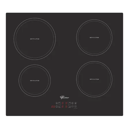 Cooktop De Indução Fischer 4 Bocas Vitrocerâmica Com Touch Screen 220v Preto