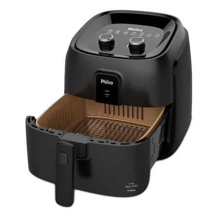 Fritadeira De Ar Paf90b 9l 2000w Cesto Quadrado Preto Philco 220v