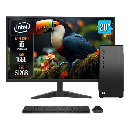 Computador Completo 2eletro Speed Intel Core I5, 16gb Ram, Ssd 512gb, Bivolt, Monitor 20 Led - Cd2e-0114sp 512 Gb 16 Gb Intel Hd Graphics