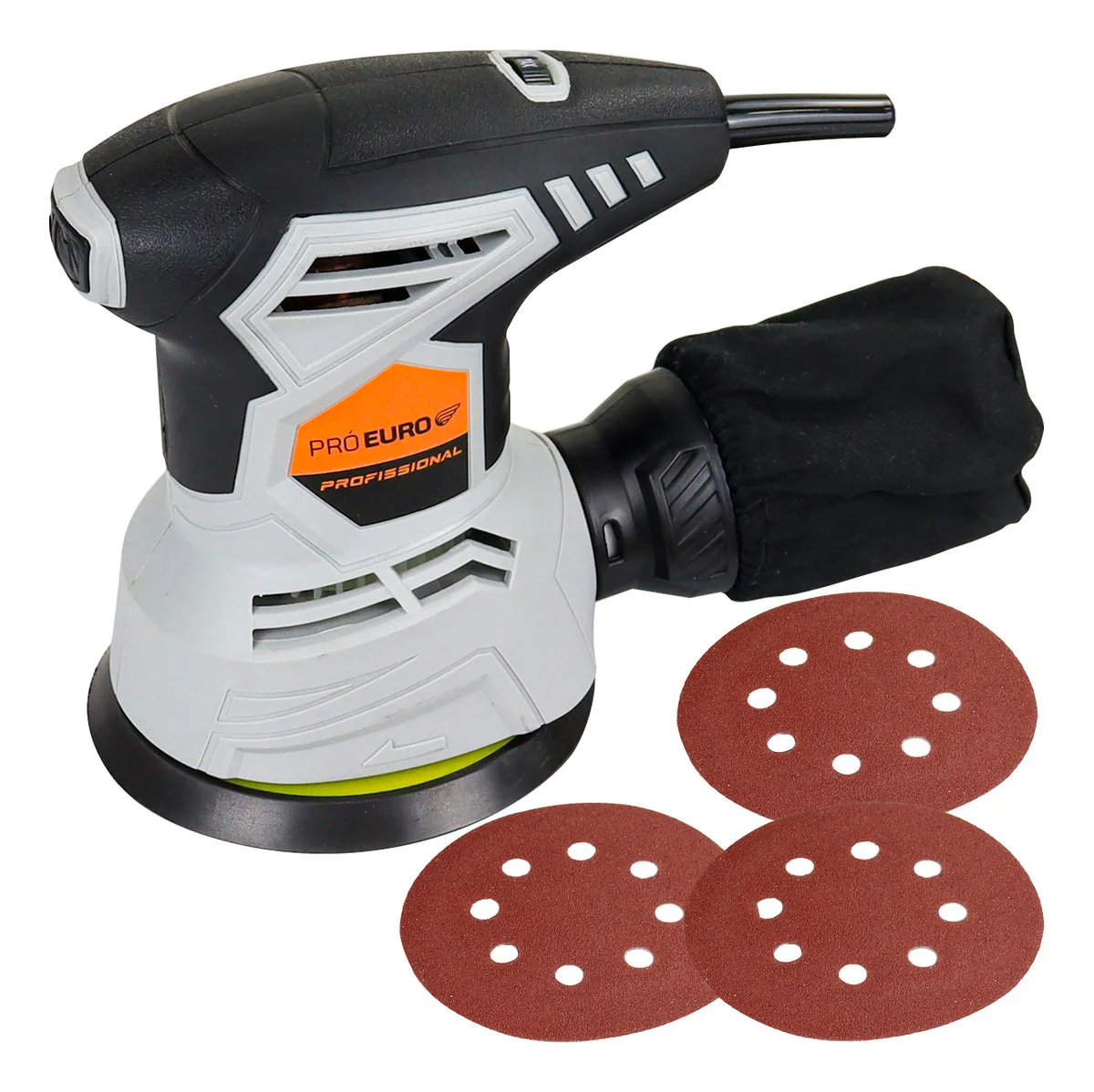 Lixadeira Roto Orbital Profissional 400W 12000 RPM Velocidade Variável Lixa 125MM Pró Euro