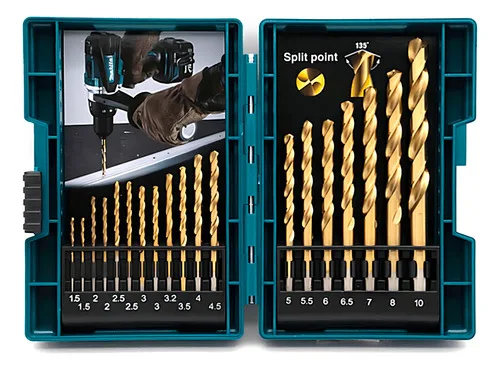 Jogo De Brocas Hss-tin Makita Com 19 Peças - D-67527