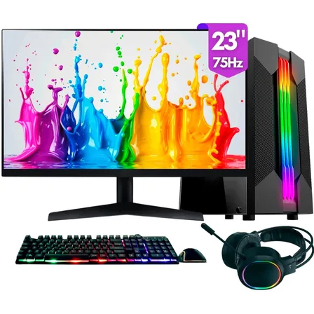Computador Gamer Completo 2eletro Chroma, Intel Core I7, 16gb Ram, Ssd 512gb, Fonte 500w, Monitor 23 75hz, Kit Gamer Completo - Pg2e-1022ch 512 Gb 16 Gb