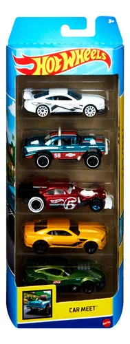 Hot Wheels Cartela De Carrinhos Com 5 Mattel - O Kit Cor Multicolor