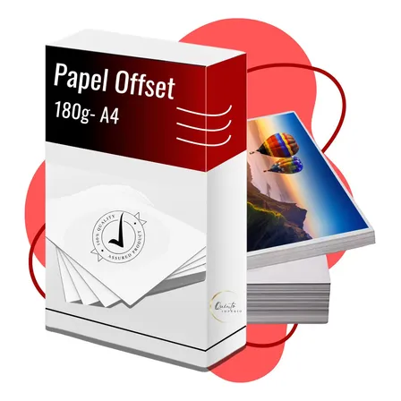 Papel Offset 180g Branco A4 250 Folhas Quinto Império Sulfite