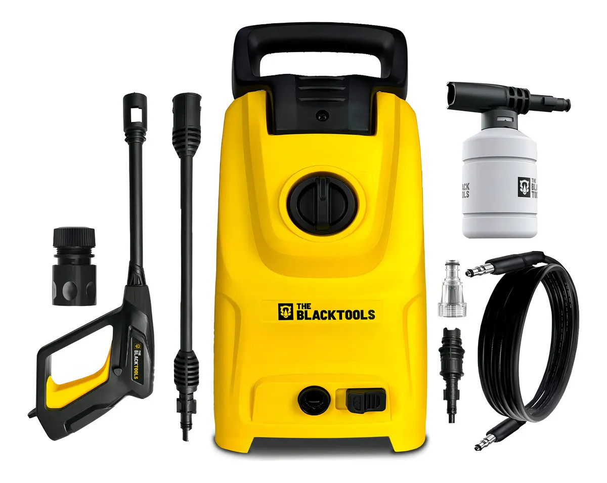 Lavadora De Alta Pressão Portátil Turbo 1400w 1500psi Cor Amarelo The Black Tools