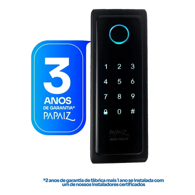 Fechadura Eletronica Papaiz Sobrepor Sl140 Senha Biometria Papaiz Sl140 Bio Preto