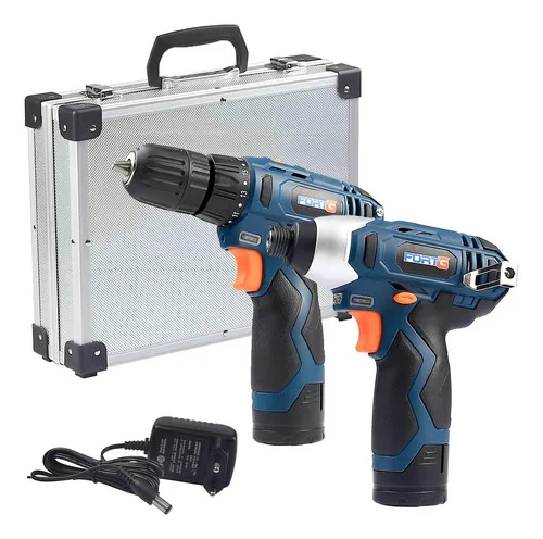 Kit Parafusadeira Impacto 1/4" + Furadeira 12V FortG Pro Maleta