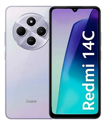 Celular Xiaomi Redmi 14c, 8gb de RAM, 256gb de ROM, Dual Sim, tela de 6,88", conectividade 4G, câmera principal de 50mp, câmera frontal de 13mp, roxo claro