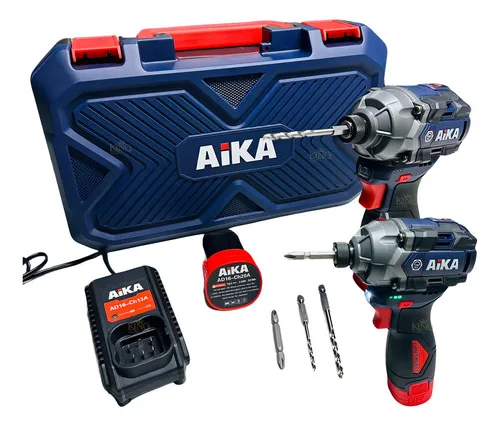 Parafusadeira De Impacto 1/4 Aika 16v Ad-w150b C/ 2 Baterias Cor Azul Frequência 60