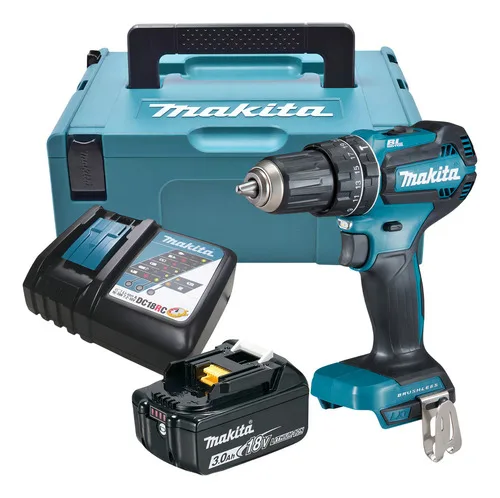 Parafusadeira Bat 3ah Carreg e Mak-pac Makita Profissional Dhp485rf1j Makita Cor Azul-turquesa