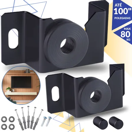 Suporte Tv Fixo Universal 10’’ A 100’’ Polegadas Para Todas As Marcas - Parosflux Preto