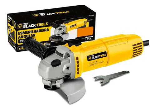 Esmerilhadeira Lixadeira Angular 780w 115mm 4.1/2 11000rpm Bta800 The Black Tools Amarelo 127v 60hz
