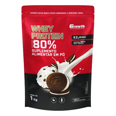 Whey Protein Concentrado 1kg Growth Supplements - Cookies And Cream