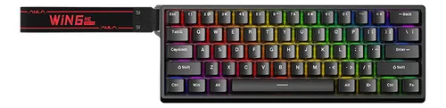 Teclado Magnético Aula Win60he Idioma Inglês US switch gray wood magnetic