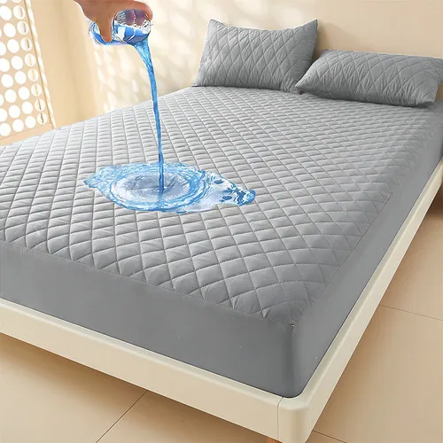 Protetor De Colchão Queen Impermeável Capa Protetora Antiácaros Matelada Cor Cinza Casa Laura Enxovais
