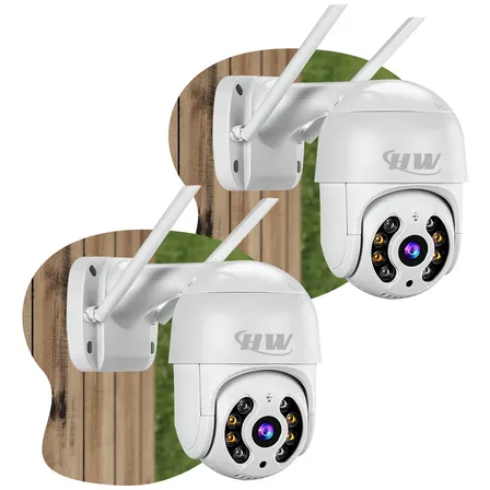 Kit 2câmera Wifi Ip Icsee Prova D'água Infravermelho Externa - Hw Branco