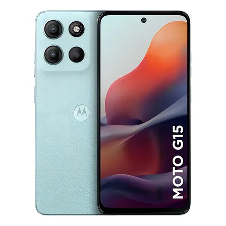 Smartphone Motorola Moto G15 - 128gb 12gb (4gb Ram+8gb Ram Boost) E Camera 50mp Com Ai E Night Vision Bateria De 5200 Mah Tela Fhd+ 6.7 Com Superbrilho Nfc Azul Claro