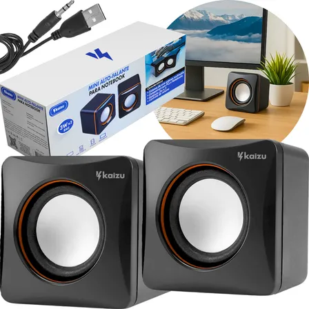 Caixa de Som Kaizu 6W USB Subwoofer para PC e Notebook som nítido
