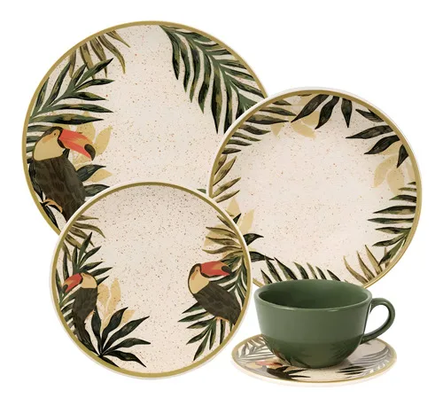 Aparelho De Jantar E Chá 30 Peças Oxford Unni Tropicano