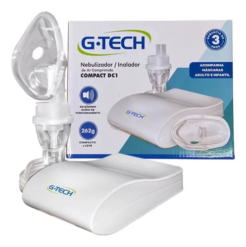 Inalador Nebulizador Gtech Infantil Adulto Silencioso Cor Branco Compact Dc1