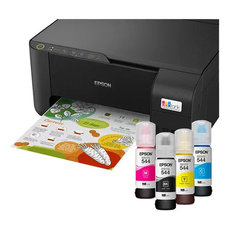 Impressora Ecotank Epson L3250 + Refil Tinta T544 (eps01) Cor Preta 127/220v