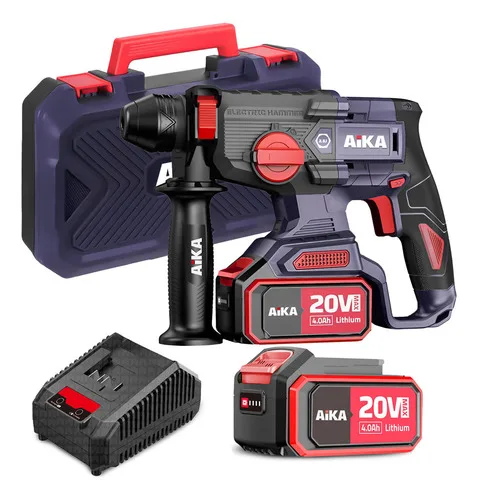 Martelete Sem Fio 2,5J 20V Brushless Aika ADH24A C/ 2 Baterias SDS Plus