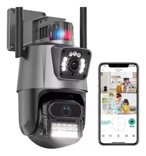 Câmera Segurança Ip Wifi P11-qq6 Lente Dupla 6mp App Icsee Cor Preto Estary Shop