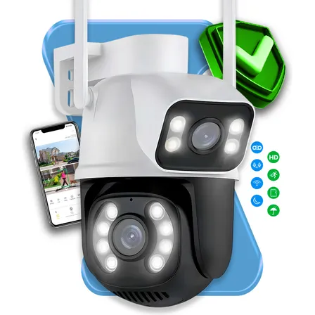 Câmera De Segurança Wifi Full Hd Externa Maxnova Prova D'água Lente Dupla Ip66 Cor Branco