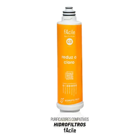 Refil Filtro Facile C3 Purificador De Água Hidrofiltros - Reduz Cloro